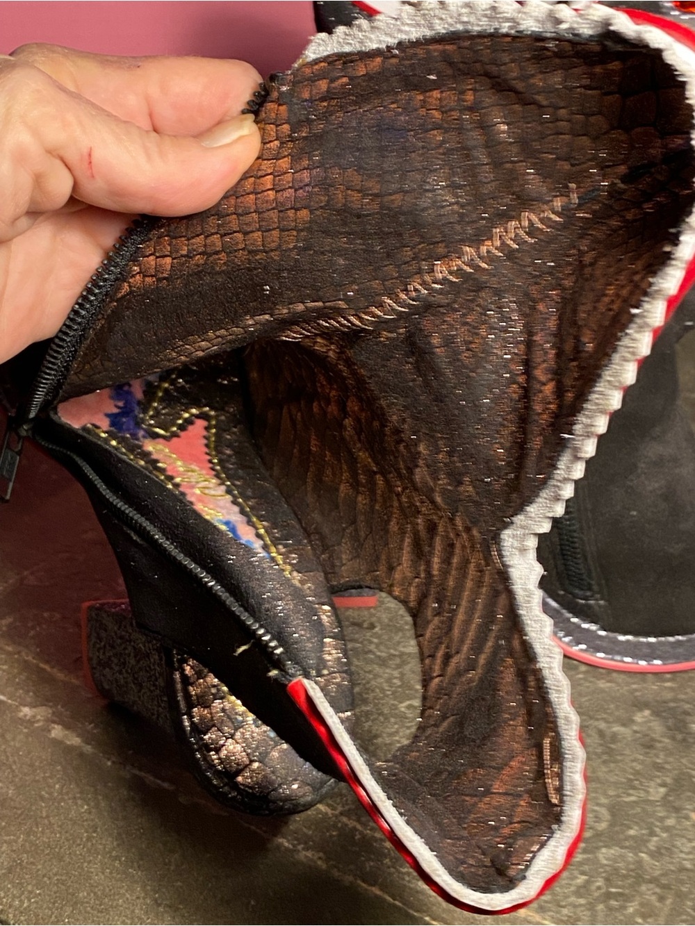 RARE Irregular Choice SHARK BITE boots,open toe,platform heels,shark face/teeth - Picture 10 of 16